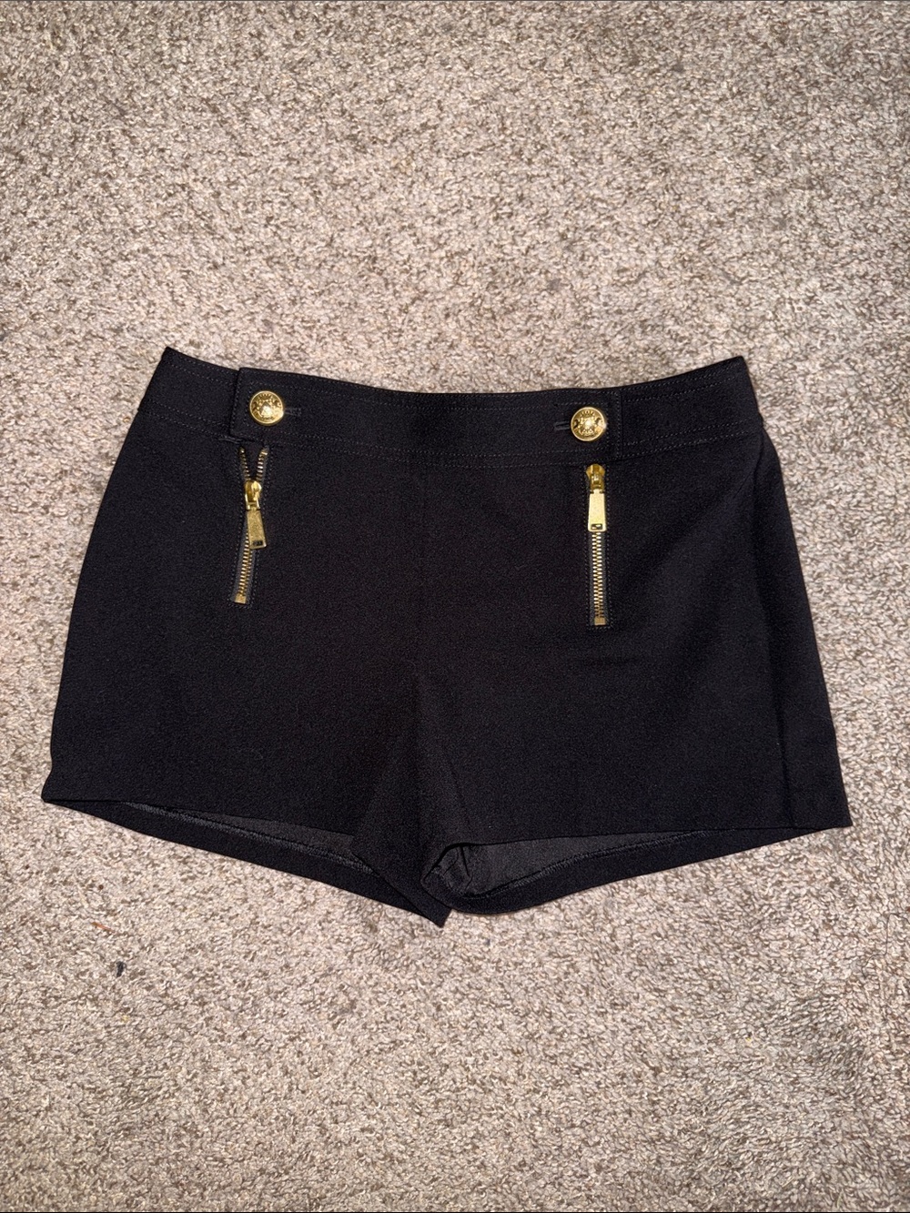 Black High-Waist Zip Up Women’s Shorts